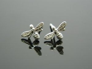 Kolczyki srebrne - pszczółki