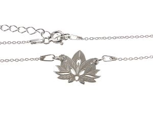 Bransoletka srebrna - kwiat lotosu