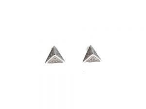 Kolczyki srebrne  z cyrkoniami - piramidki